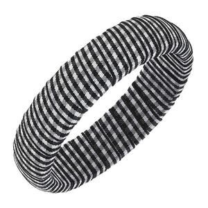 Gingham Wrapped Bangle Bracelet Black White